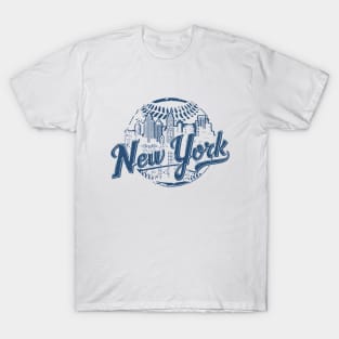 Baseball Newyork skyline The iconic buildings and cityscape T-Shirt